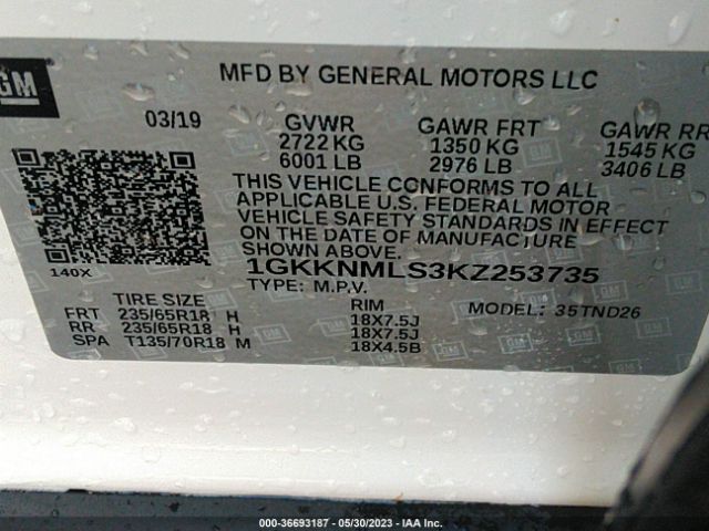 1GKKNMLS3KZ253735 GMC ACADIA SLT