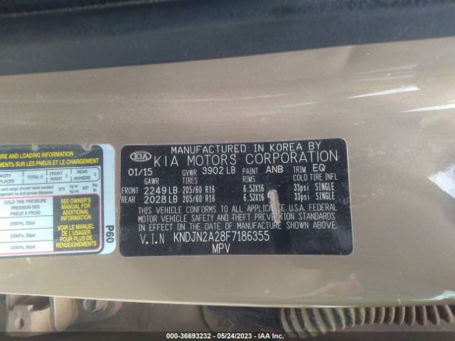 KNDJN2A28F7186355 KIA Soul Base