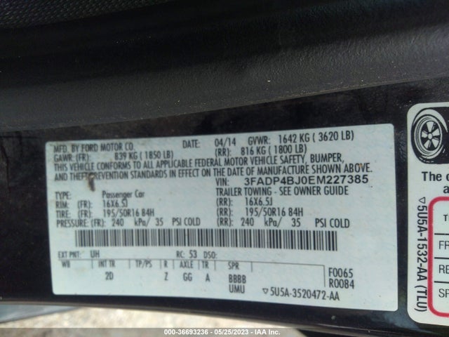Ford FIESTA SE 2014 3FADP4BJ0EM227385 Image 9