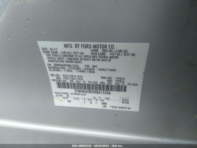 2FMHK6D83HBA13346 Ford Flex Limited