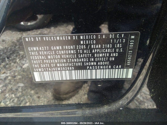 3VWD17AJ6EM392689 Volkswagen Jetta Sedan Se