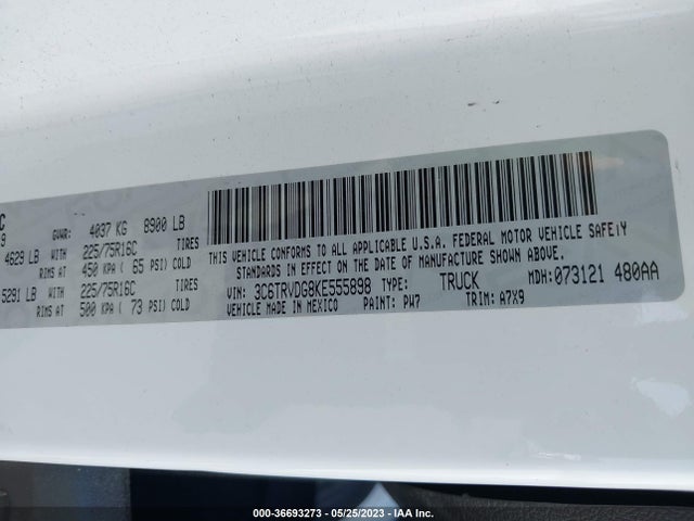 RAM Promaster Cargo Van 2019 3C6TRVDG8KE555898 Image 10