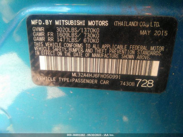 ML32A4HJ6FH050991 Mitsubishi Mirage Rf/es