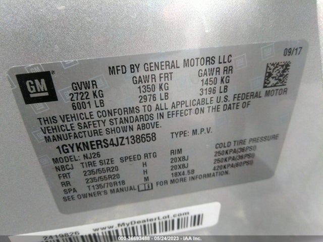 1GYKNERS4JZ138658 Cadillac Xt5 Premium Luxury Fwd