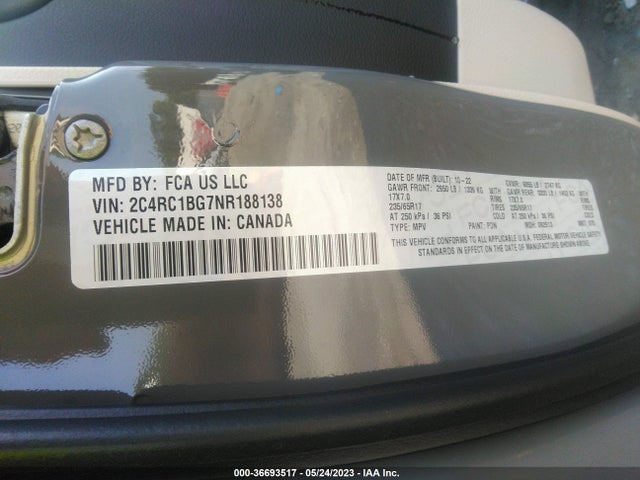 2C4RC1BG7NR188138 Chrysler Pacifica Touring L