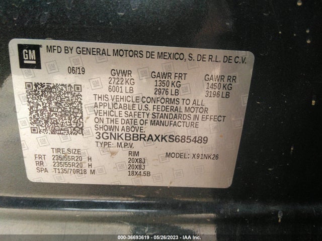 Chevrolet BLAZER 2019 3GNKBBRAXKS685489 Image 9