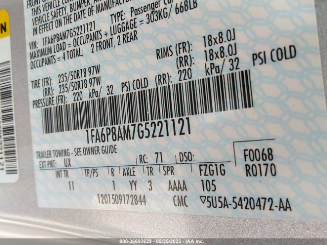 1FA6P8AM7G5221121 Ford Mustang V6