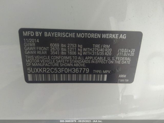 5UXKR2C53F0H36779 BMW X5 Sdrive35i
