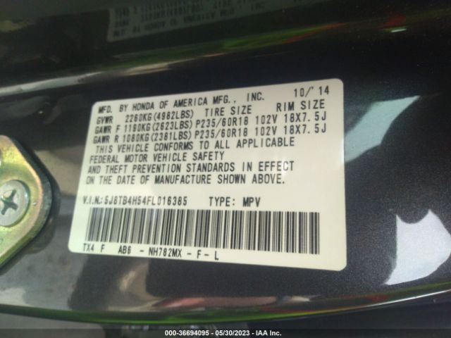 5J8TB4H54FL016385 Acura RDX