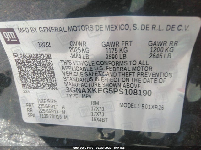 Chevrolet EQUINOX LT 2023 3GNAXKEG5PS108190 Image 9