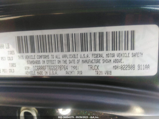 1C6RR6FT6GS278764 RAM 1500 Express