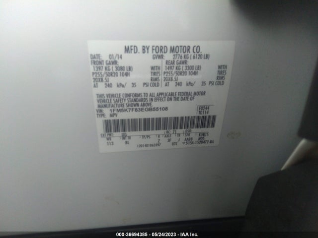 Ford Explorer Limited 2014 1FM5K7F83EGB55108 Image 10
