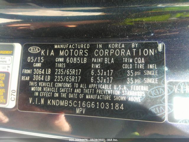 KNDMB5C16G6103184 KIA SEDONA LX