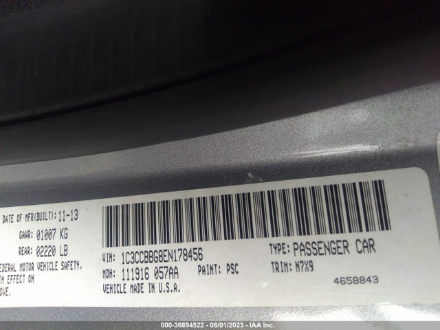 1C3CCBBG8EN178456 Chrysler 200 Touring