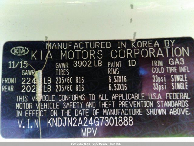 KNDJN2A24G7301888 KIA Soul Base