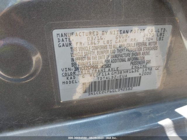 3N1CE2CP6GL392582 Nissan Versa Note Sv