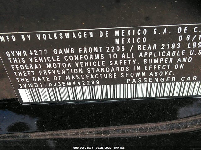 3VWD17AJ3EM442299 Volkswagen Jetta Sedan Se