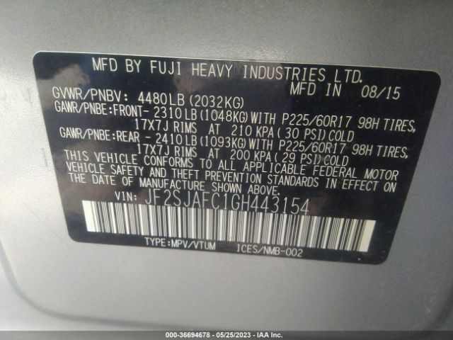 JF2SJAFC1GH443154 Subaru Forester 2.5i Premium