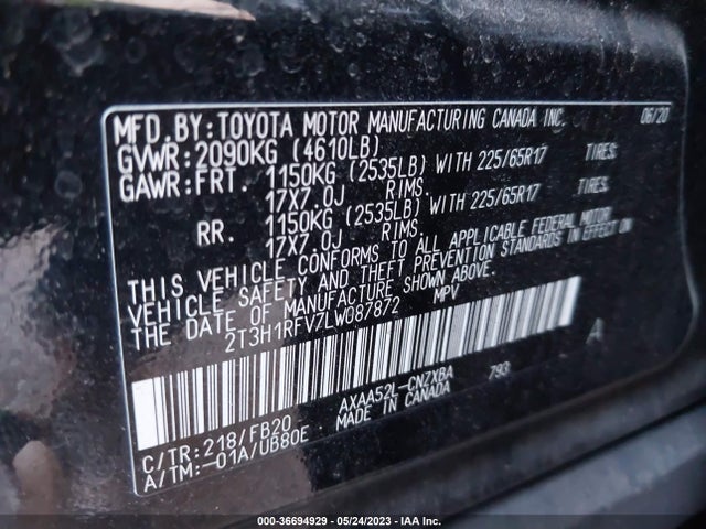 Toyota RAV4 LE 2020 2T3H1RFV7LW087872 Image 10