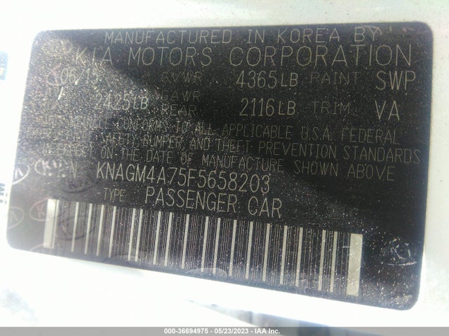 KIA Optima Lx 2015 KNAGM4A75F5658203 Image 9