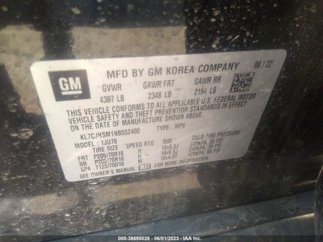 Chevrolet TRAX LS 2022 KL7CJNSM1NB552400 Image 9