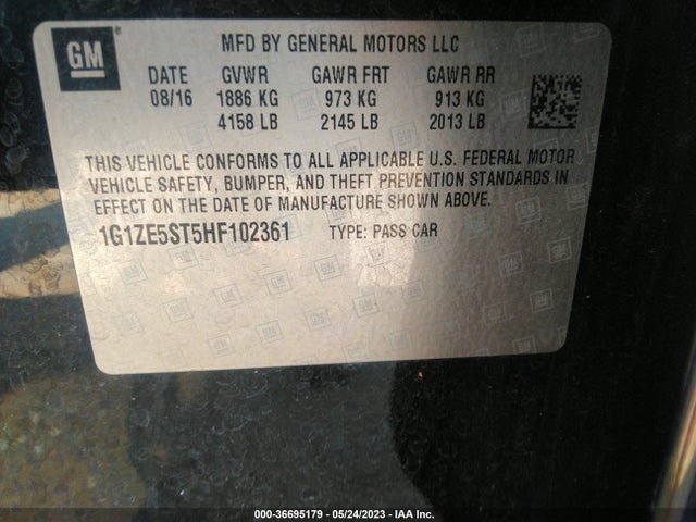 Chevrolet MALIBU LT 2017 1G1ZE5ST5HF102361 Image 9