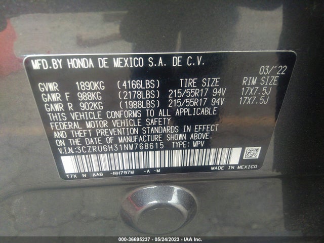Honda HR-V LX 2022 3CZRU6H31NM768615 Image 11