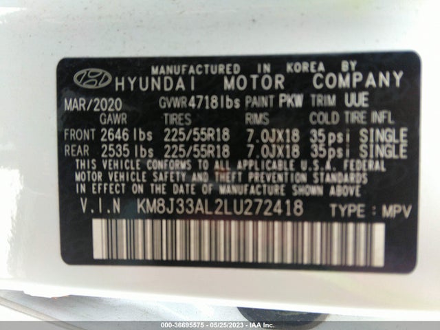 Hyundai Tucson Ultimate 2020 KM8J33AL2LU272418 Image 9