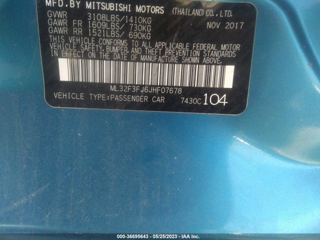 ML32F3FJ6JHF07678 Mitsubishi Mirage G4 Es