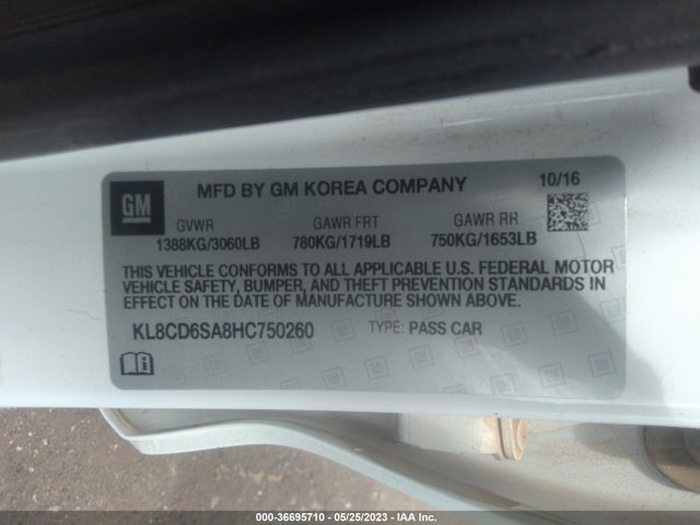 Chevrolet Spark Lt 2017 KL8CD6SA8HC750260 Image 9