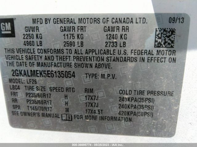 2GKALMEK5E6135054 GMC Terrain Sle