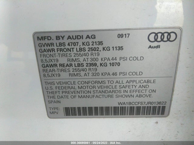 WA1BCCFS7JR013622 Audi Q3 Premium/sport Premium