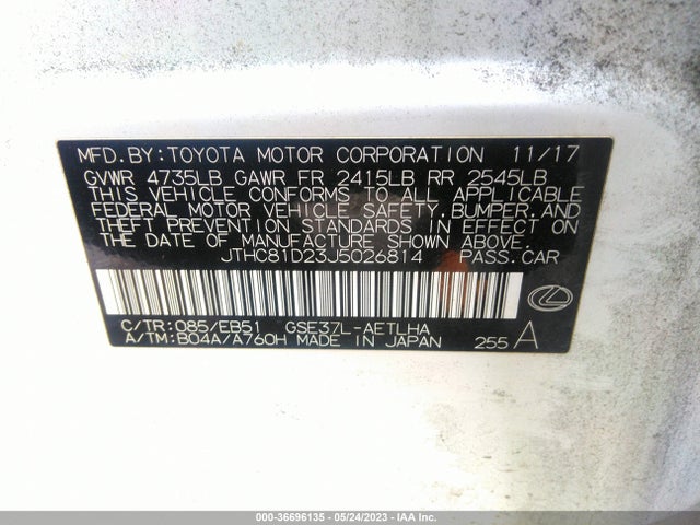 JTHC81D23J5026814 Lexus Is Is 300