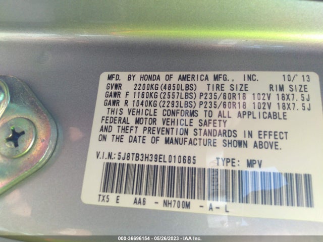 Acura RDX 2014 5J8TB3H39EL010685 Image 9