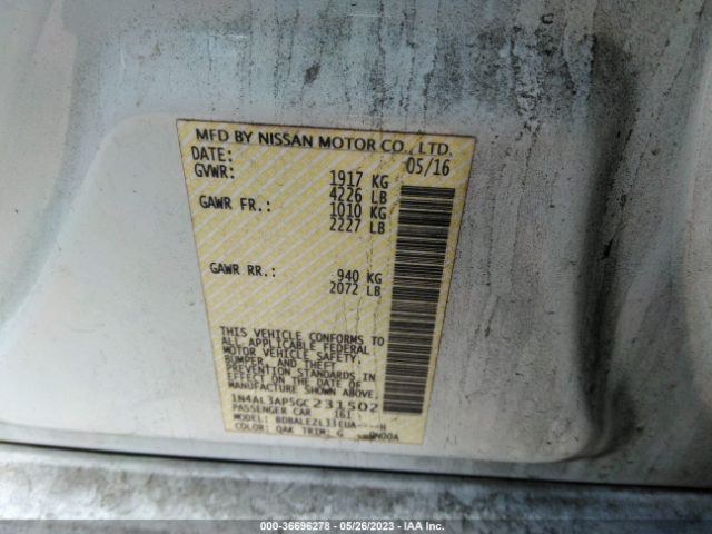 1N4AL3AP5GC231502 Nissan ALTIMA 2.5