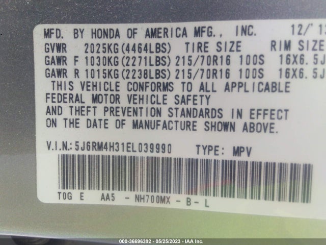 Honda CR-V LX 2014 5J6RM4H31EL039990 Image 9