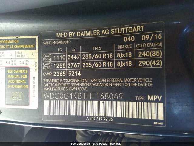 WDC0G4KB1HF168069 Mercedes-Benz Glc Glc 300