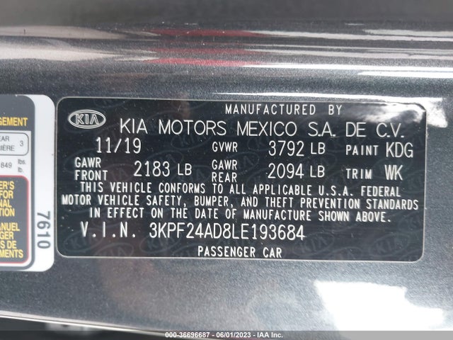 KIA Forte Lxs 2020 3KPF24AD8LE193684 Image 9