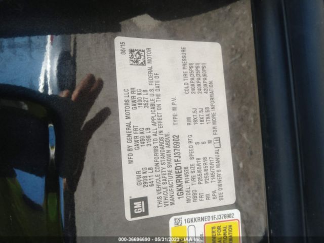 1GKKRNED1FJ376902 GMC ACADIA SLE