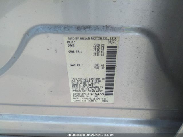 1N4BZ1CP0LC300403 Nissan Leaf Sv Plus