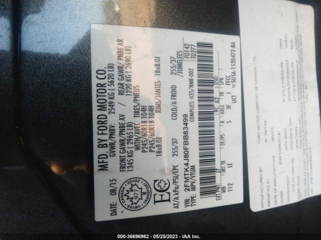 2FMTK4J80FBB83499 Ford EDGE SEL