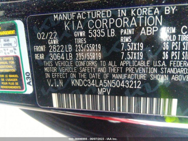 KNDC34LA5N5043212 KIA Ev6 Wind
