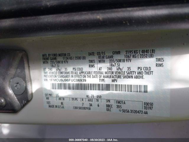 1FMCU9J96FUC06939 Ford Escape Titanium