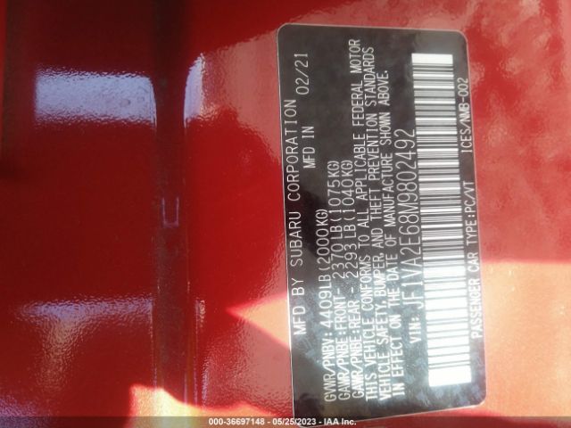 JF1VA2E68M9802492 Subaru Wrx Sti