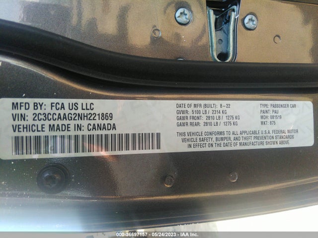 2C3CCAAG2NH221869 Chrysler 300 Touring