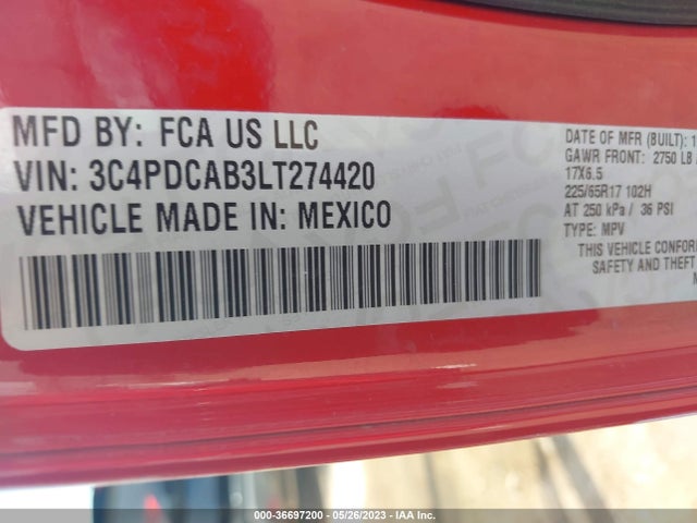 Dodge Journey Se Value 2020 3C4PDCAB3LT274420 Image 10