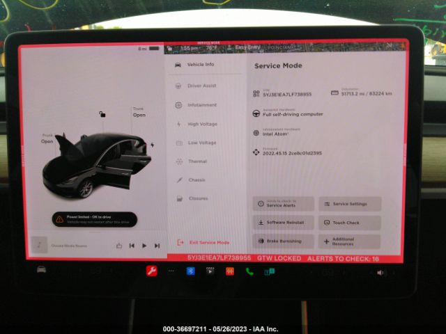 5YJ3E1EA7LF738955 Tesla Model 3 Standard Range