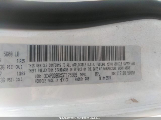 3C4PDDBGXGT175969 Dodge Journey Sxt