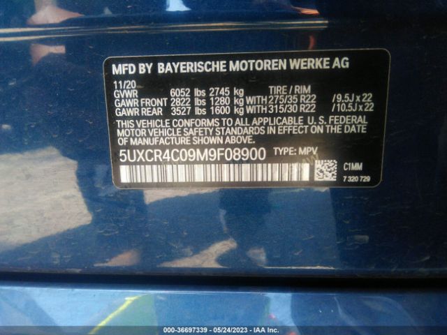 5UXCR4C09M9F08900 BMW X5 Sdrive40i