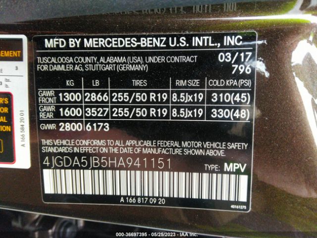 4JGDA5JB5HA941151 Mercedes-Benz Gle Gle 350